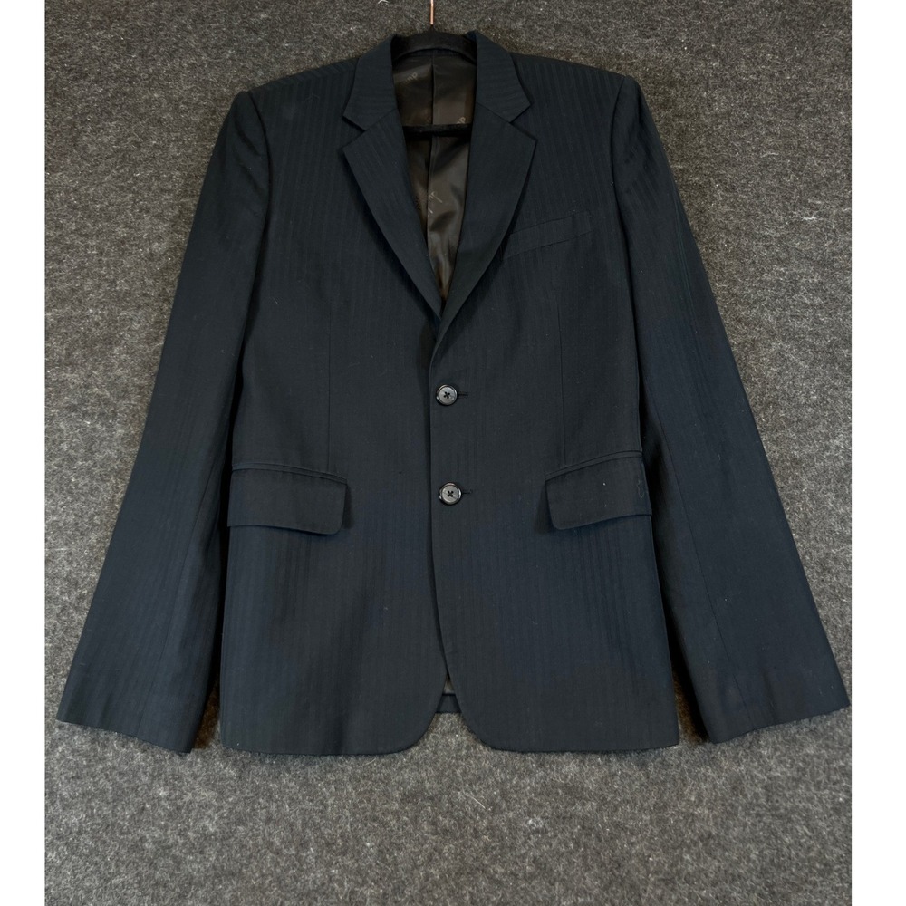 Alfred Dunhill Pinstripe Blazer Sport Coat Jacket Mens 36 Black Single Breasted